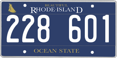 RI license plate 228601