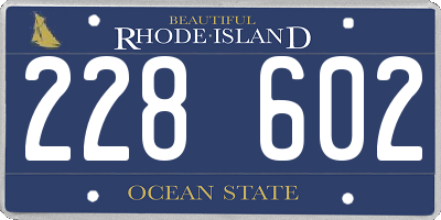 RI license plate 228602
