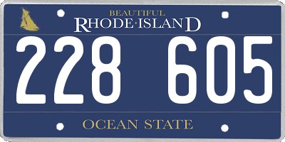 RI license plate 228605