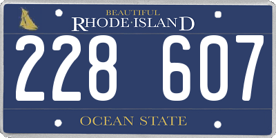 RI license plate 228607