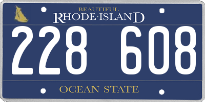 RI license plate 228608
