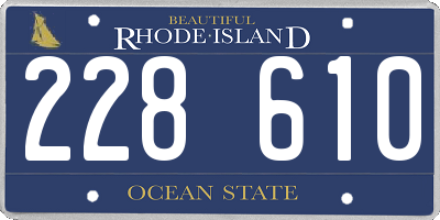 RI license plate 228610