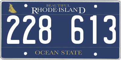 RI license plate 228613