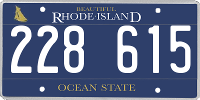 RI license plate 228615