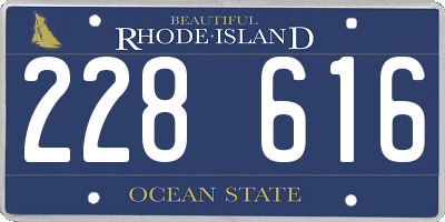 RI license plate 228616