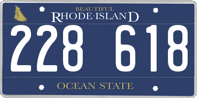 RI license plate 228618