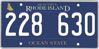 RI license plate 228630
