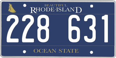 RI license plate 228631