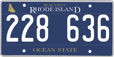RI license plate 228636