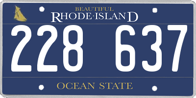 RI license plate 228637