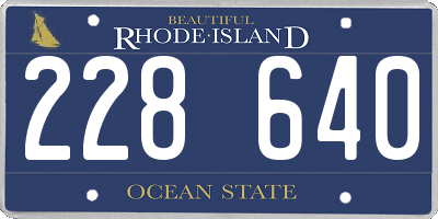 RI license plate 228640