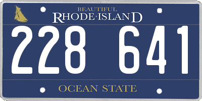 RI license plate 228641