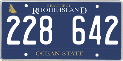 RI license plate 228642