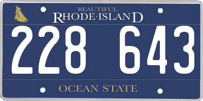 RI license plate 228643