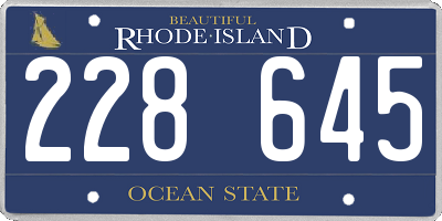 RI license plate 228645