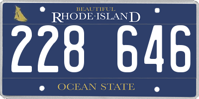 RI license plate 228646
