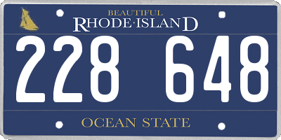 RI license plate 228648
