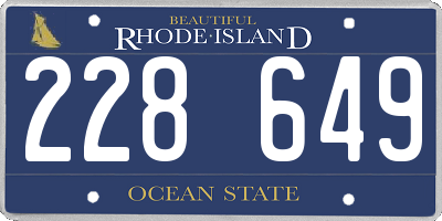 RI license plate 228649