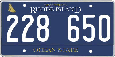 RI license plate 228650