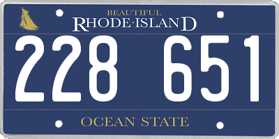 RI license plate 228651