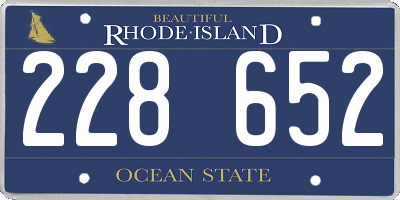 RI license plate 228652