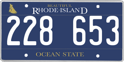 RI license plate 228653