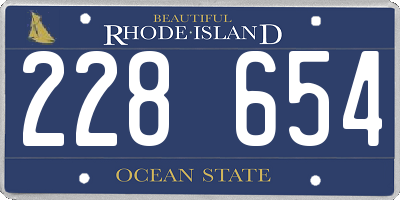 RI license plate 228654