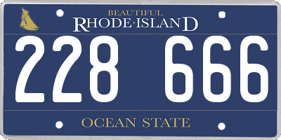 RI license plate 228666