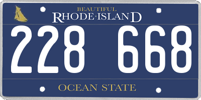 RI license plate 228668