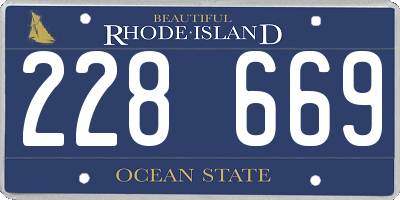 RI license plate 228669