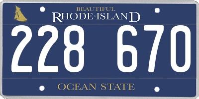 RI license plate 228670