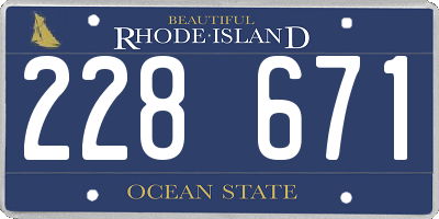 RI license plate 228671