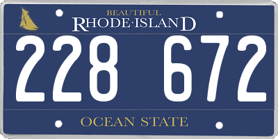 RI license plate 228672