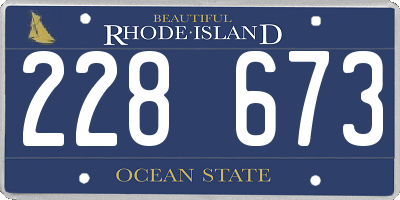 RI license plate 228673