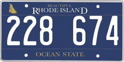 RI license plate 228674