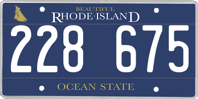RI license plate 228675