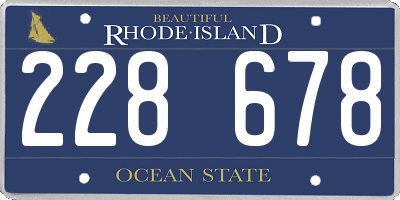 RI license plate 228678