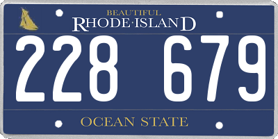RI license plate 228679
