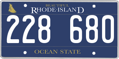 RI license plate 228680