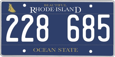 RI license plate 228685