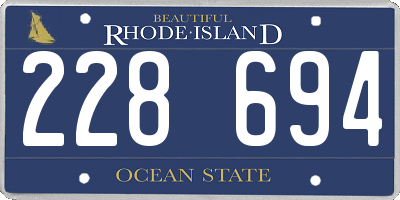 RI license plate 228694