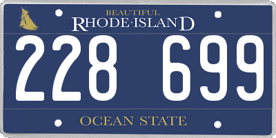 RI license plate 228699