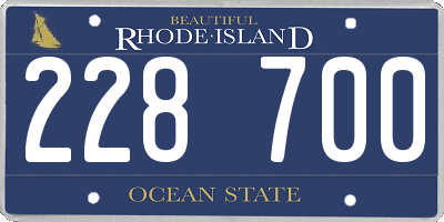 RI license plate 228700