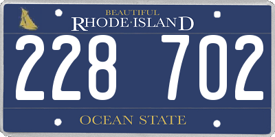 RI license plate 228702