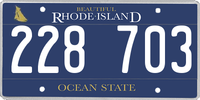 RI license plate 228703