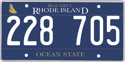 RI license plate 228705