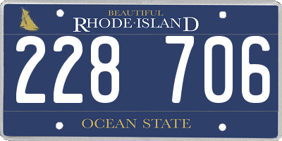 RI license plate 228706