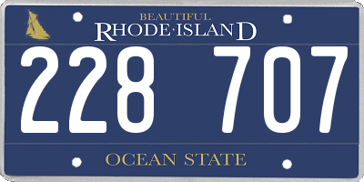 RI license plate 228707