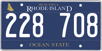 RI license plate 228708