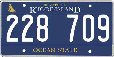 RI license plate 228709
